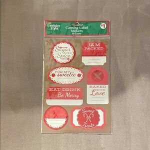 Canning Label Stickers - Red and White